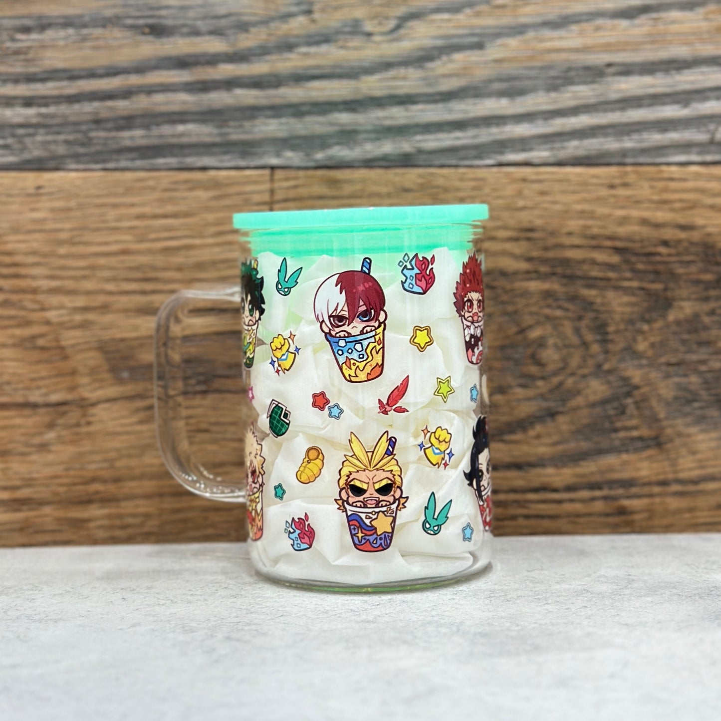 17oz Glass Mug - Heroes