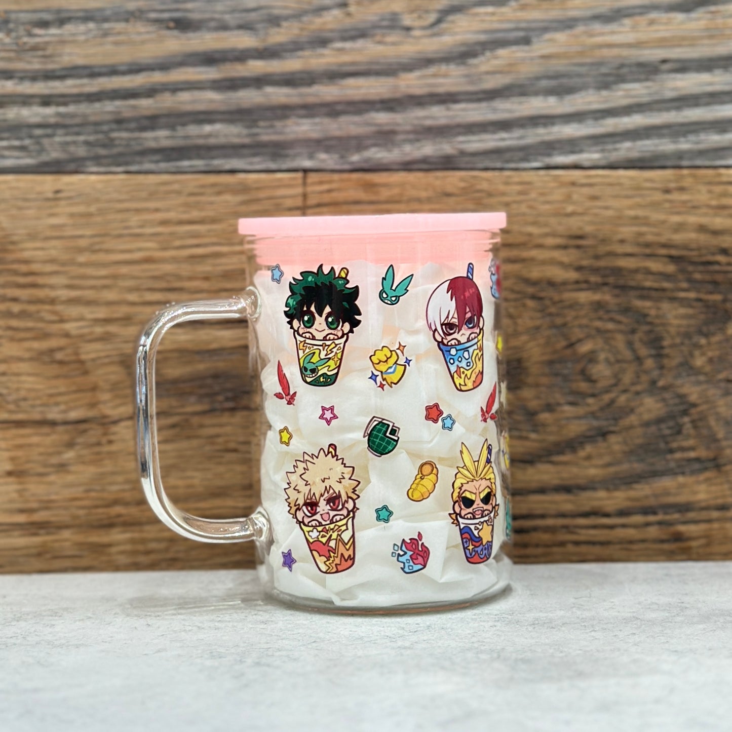 17oz Glass Mug - Heroes