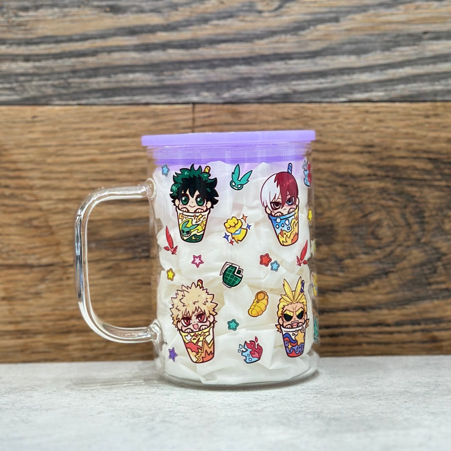 17oz Glass Mug - Heroes