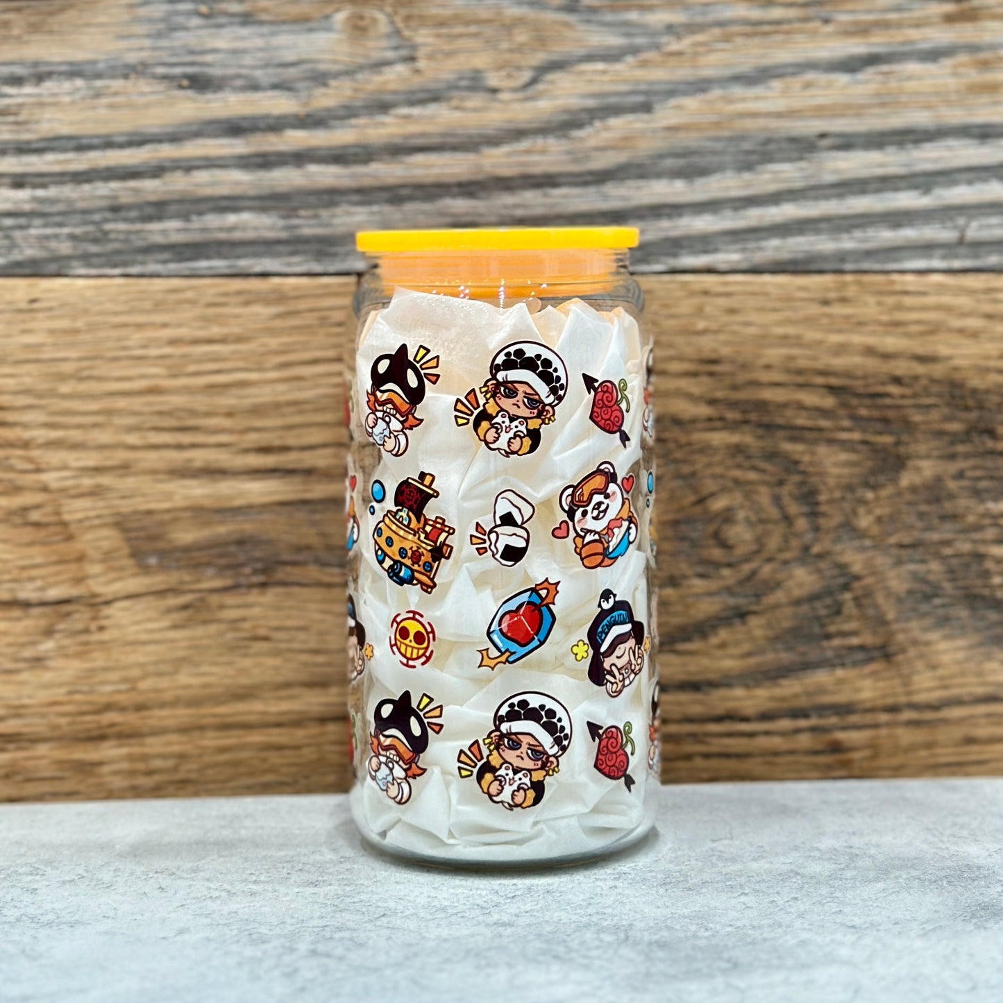 16oz Clear Glass Tumbler - Pirates