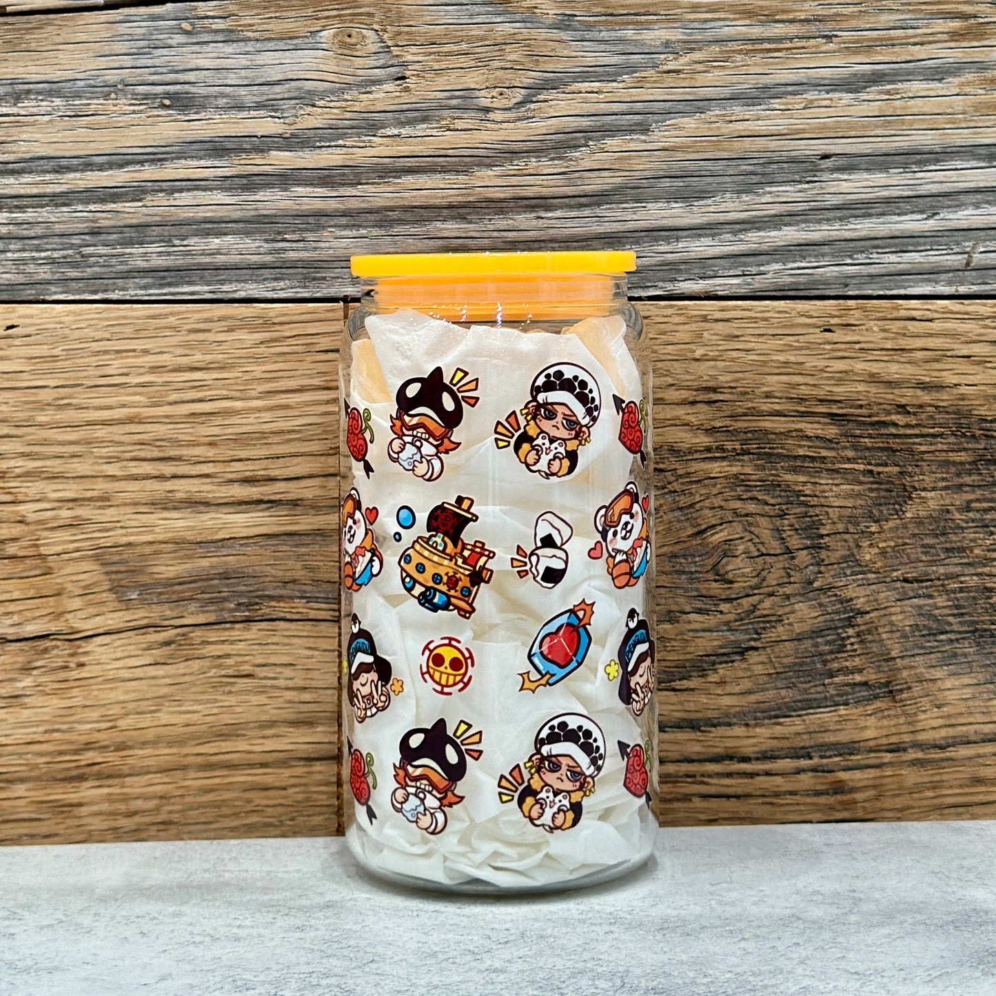 16oz Clear Glass Tumbler - Pirates