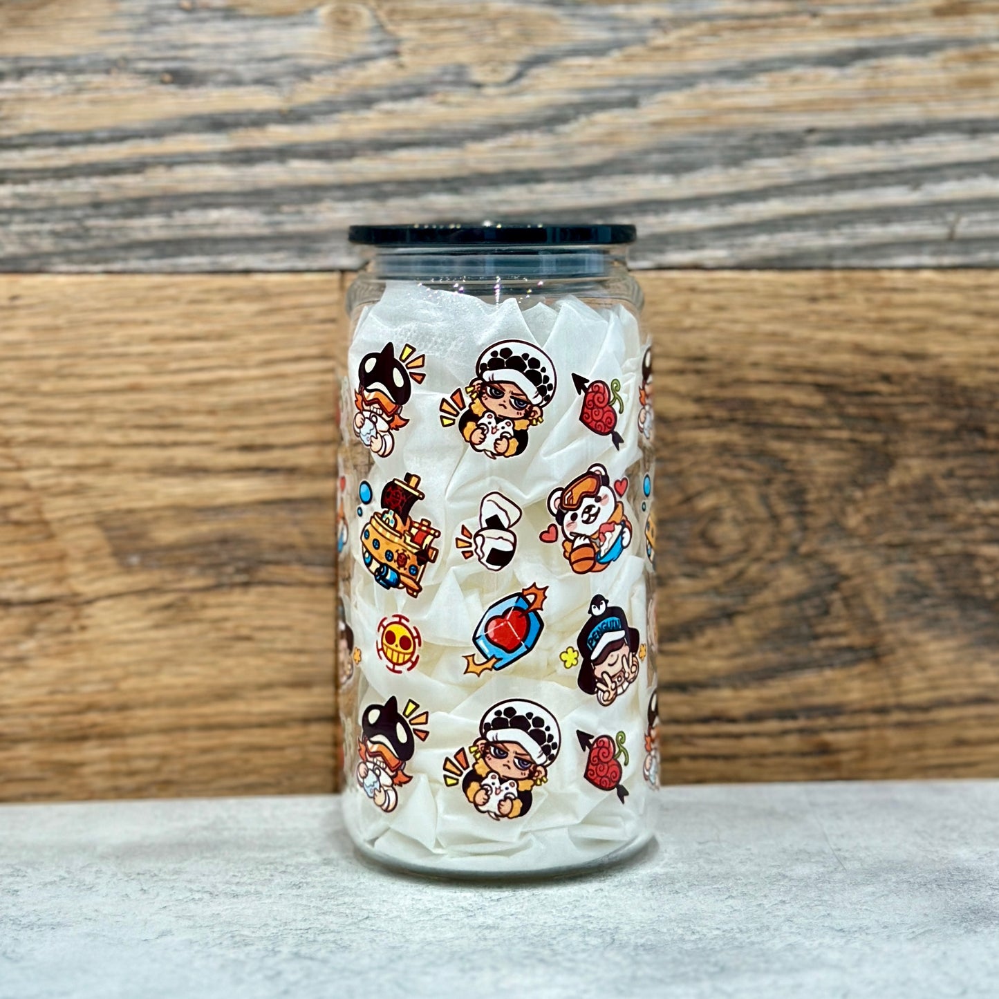 16oz Clear Glass Tumbler - Pirates