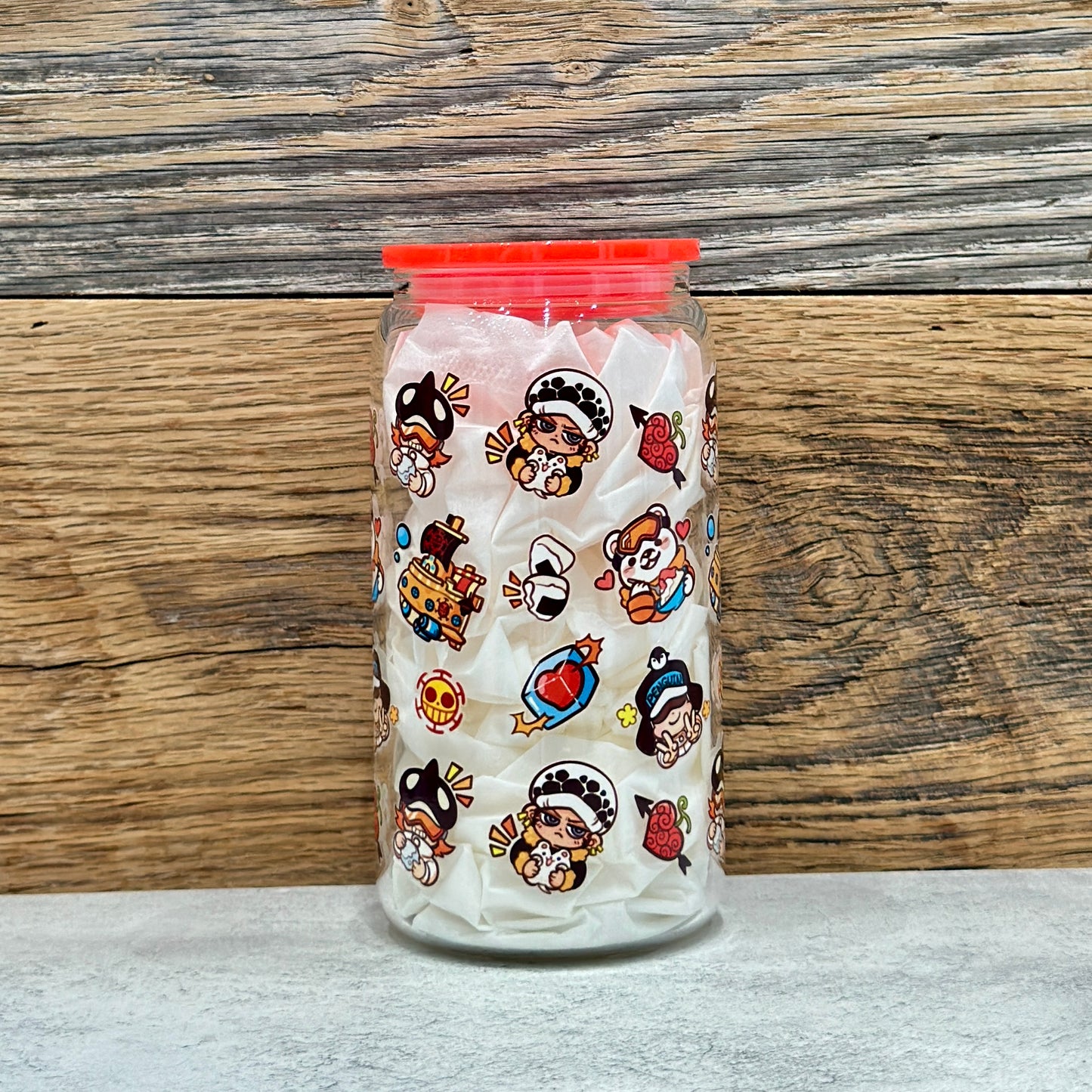 16oz Clear Glass Tumbler - Pirates