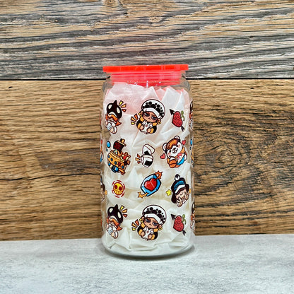 16oz Clear Glass Tumbler - Pirates