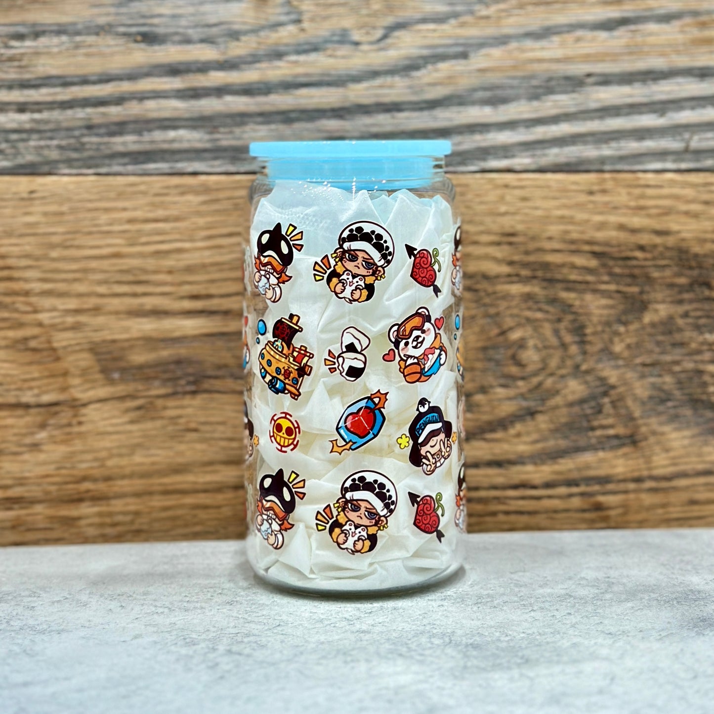 16oz Clear Glass Tumbler - Pirates