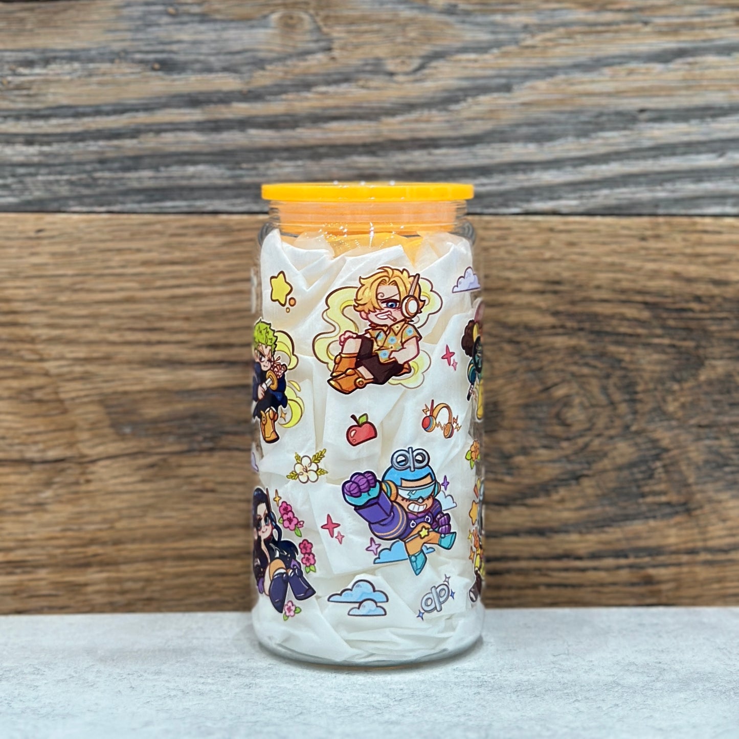 16oz Clear Glass Tumbler - Pirates