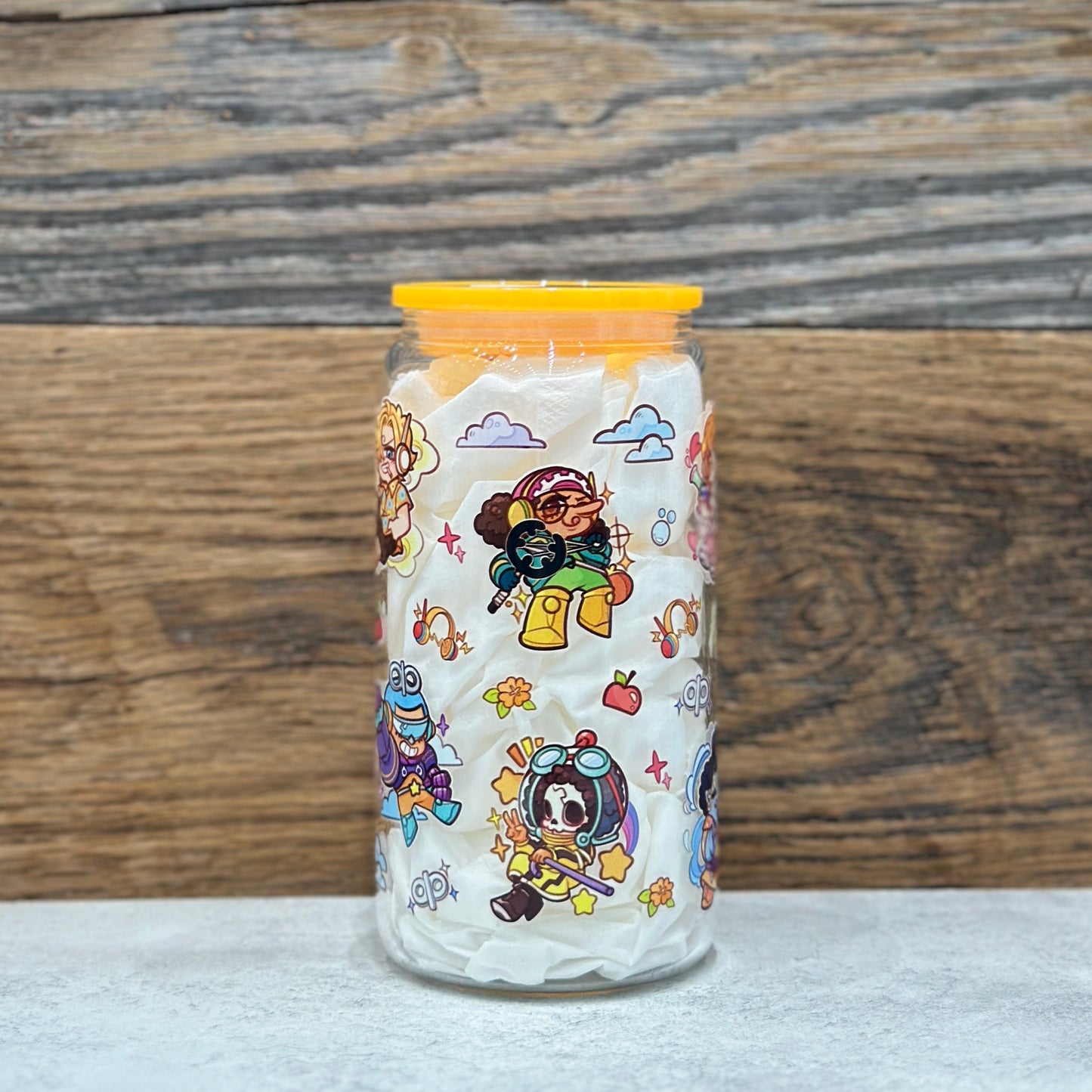 16oz Clear Glass Tumbler - Pirates