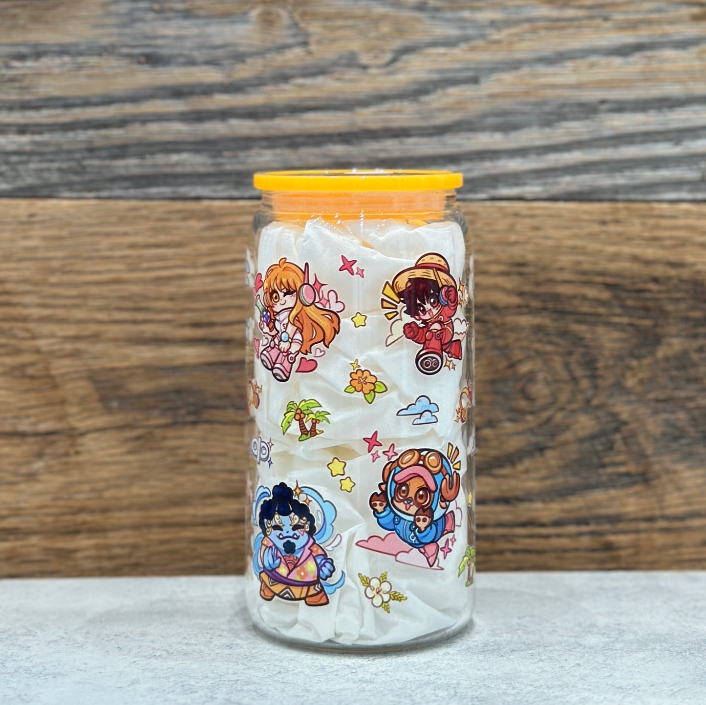 16oz Clear Glass Tumbler - Pirates