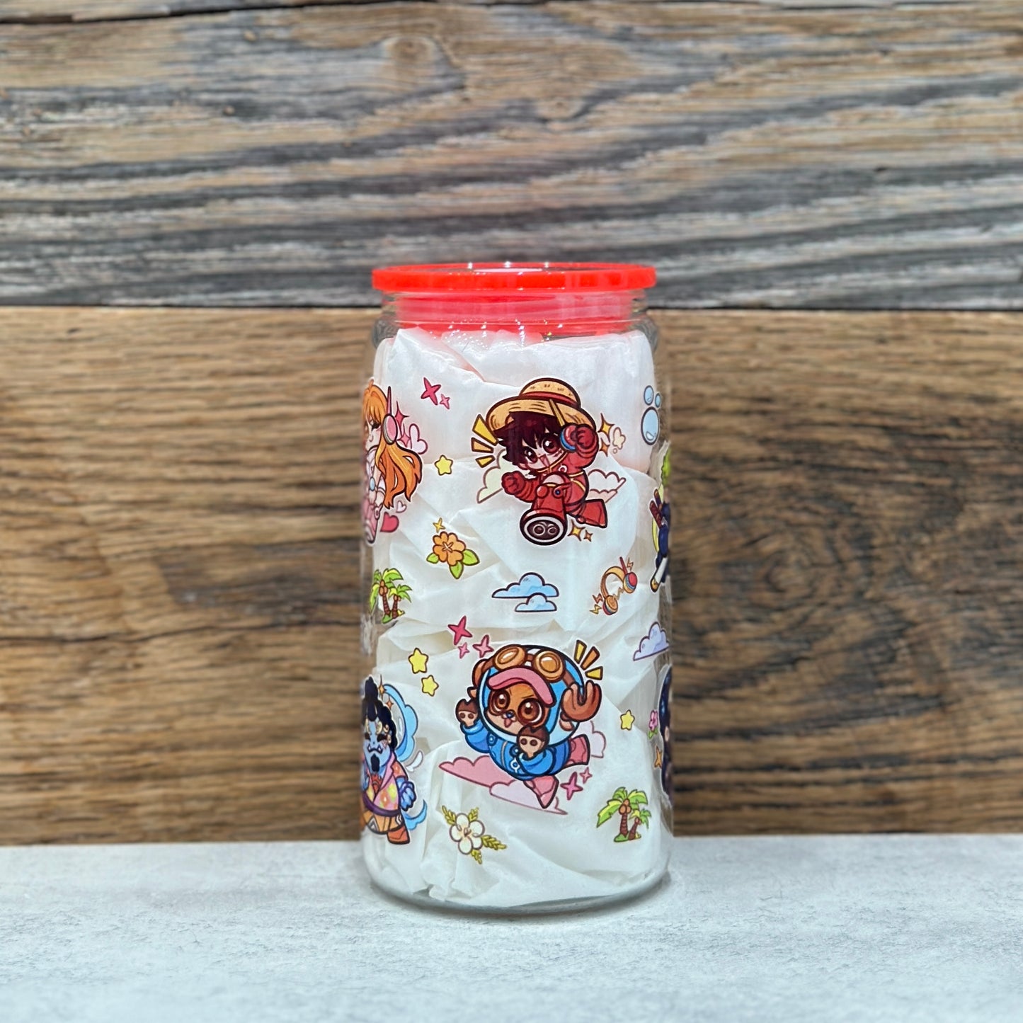 16oz Clear Glass Tumbler - Pirates