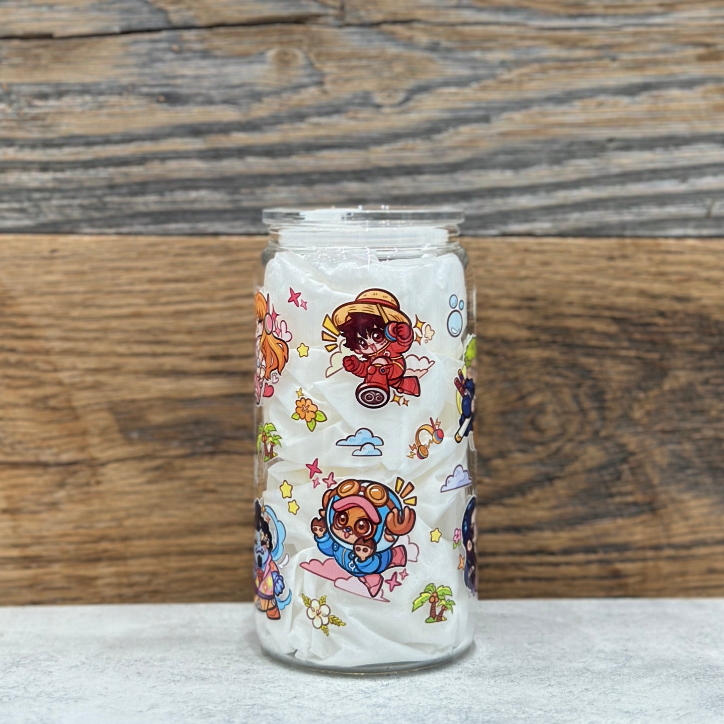 16oz Clear Glass Tumbler - Pirates