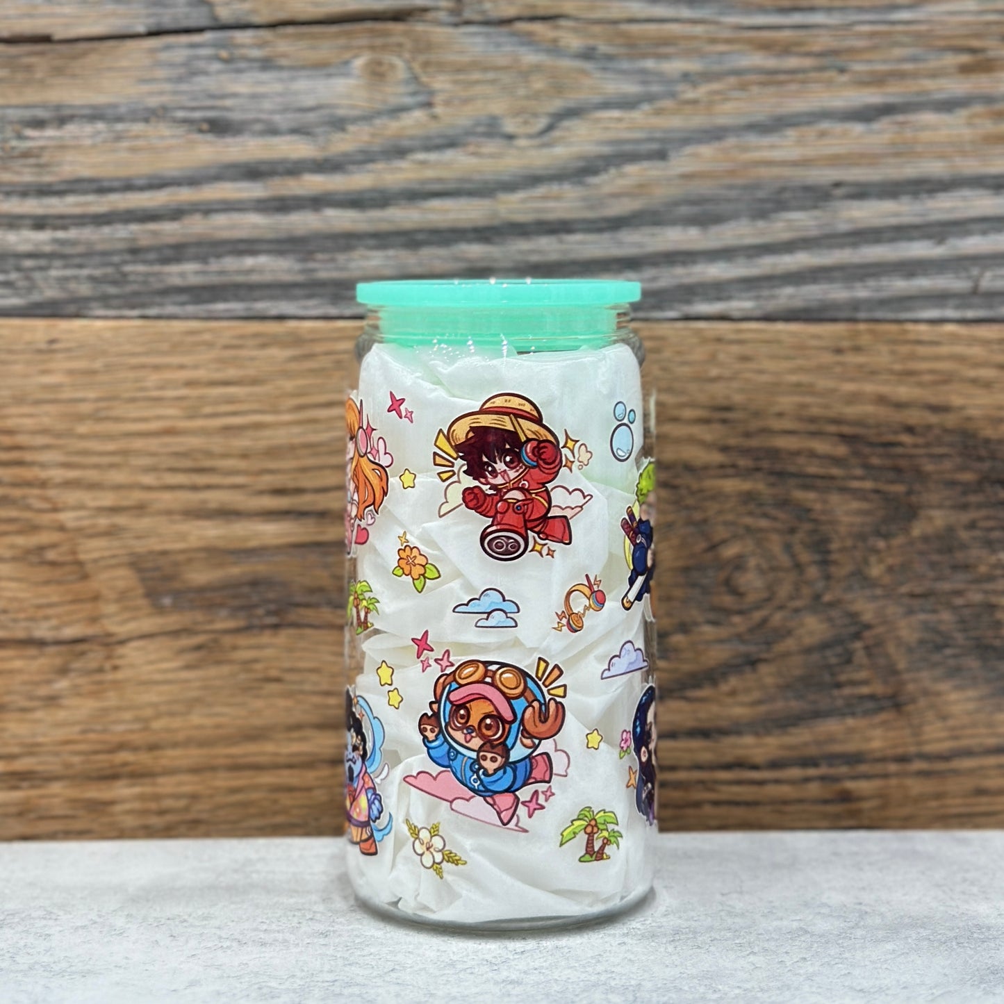 16oz Clear Glass Tumbler - Pirates