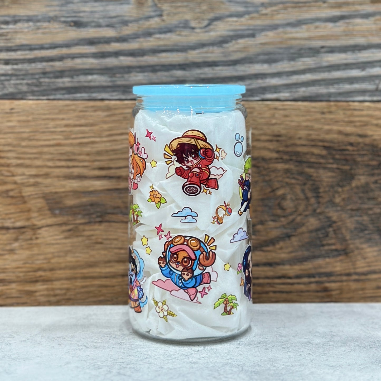 16oz Clear Glass Tumbler - Pirates