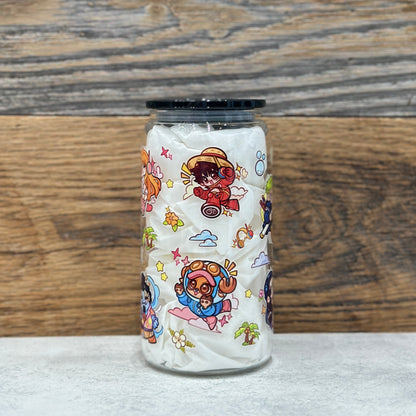 16oz Clear Glass Tumbler - Pirates