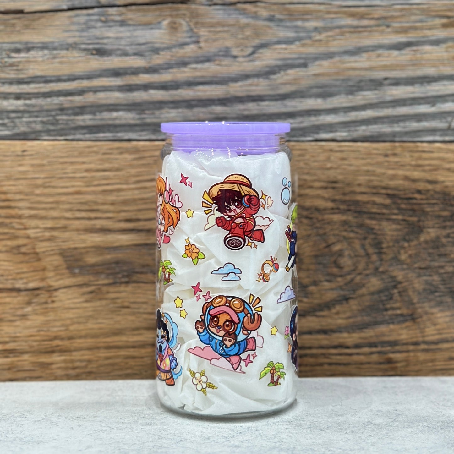 16oz Clear Glass Tumbler - Pirates