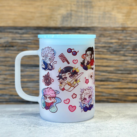 17oz Frosted Glass Mug - Battle