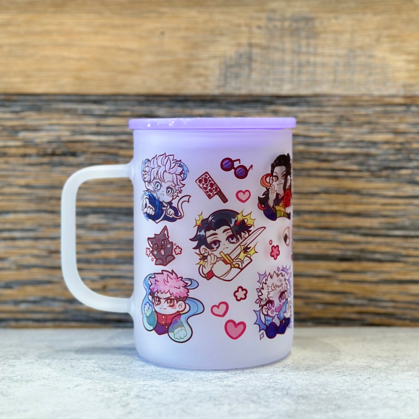 17oz Frosted Glass Mug - Battle