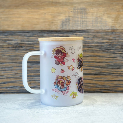 17oz Frosted Glass Mug - EH Pirates