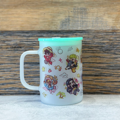 17oz Frosted Glass Mug - EH Pirates