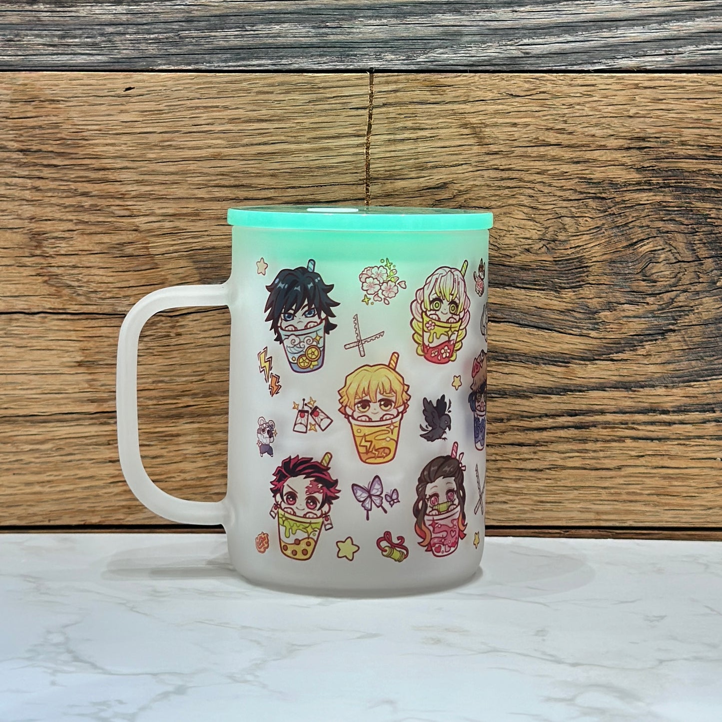 17oz Frosted Glass Mug - Slayers