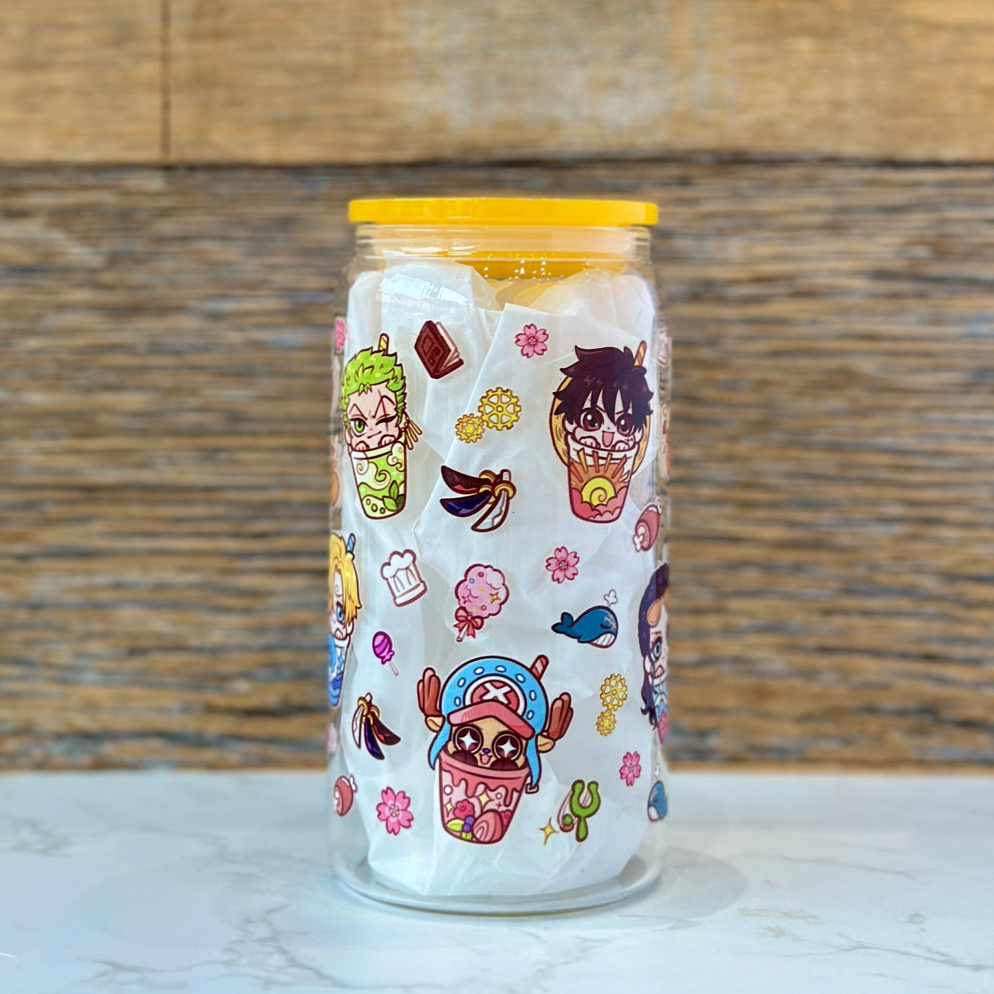 16oz Clear Glass Tumbler - Pirates