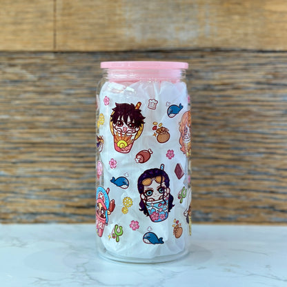 16oz Clear Glass Tumbler - Pirates