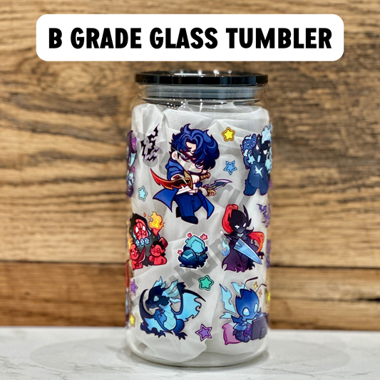 16oz Clear Glass Tumbler -  SL (Double Sided, B GRADE)