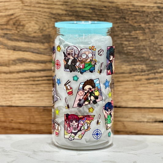16oz Clear Glass Tumbler - Assassins (Double Sided)
