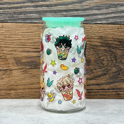 16oz Clear Glass Tumbler - Heroes (Double Sided)