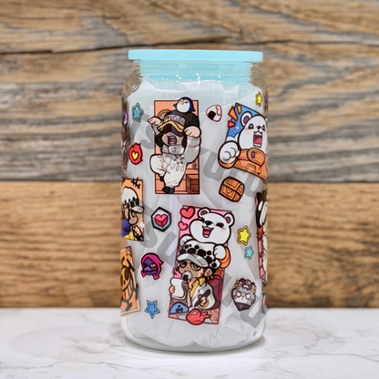 16oz Clear Glass Tumbler - Pirates Panel (Double Sided)