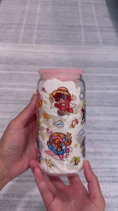 16oz Clear Glass Tumbler - Pirates